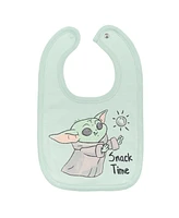 Starwars Baby Boys Star Wars Mandalorian Yoda Layette Set Bodysuit Pant Bib Hat