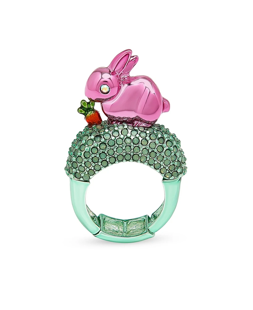 Betsey Johnson Faux Stone Spring Bunny Carrot Cocktail Ring