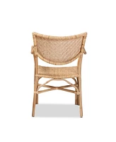 bali & pari 23.2" Finished Rattan Damani Modern Bohemian Dining Chair