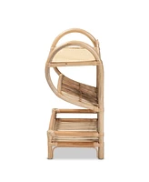 bali & pari Liora Modern Bohemian Finished Rattan 3-Tier Display Shelf