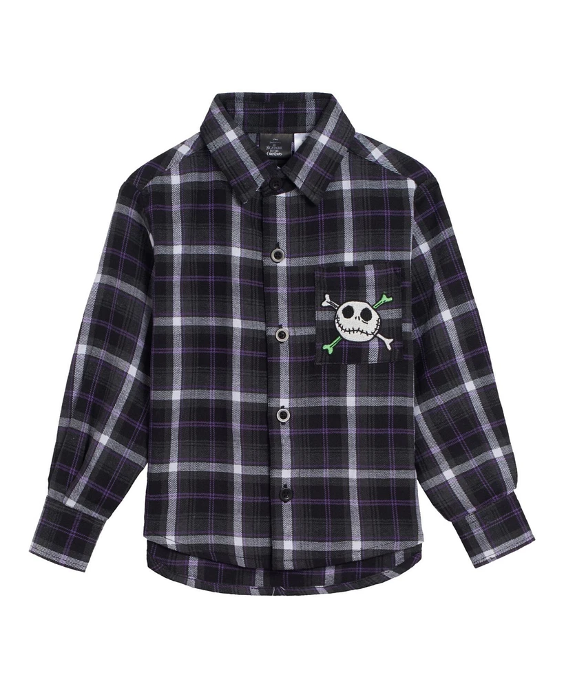 Nightmare Before Christmas Toddler Boys Disney Mickey Mouse Flannel Button Down Dress Shirt