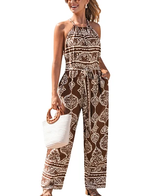 Cupshe Women's Cocoa Grove Brown Jumpsuit