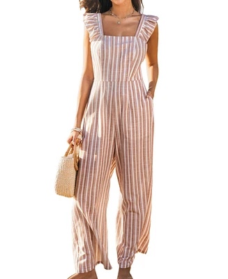 Cupshe Women's Seaside Serenade Back Tie Jumpsuit