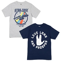 Star Trek Boys 2 Pack T-Shirts to Adult