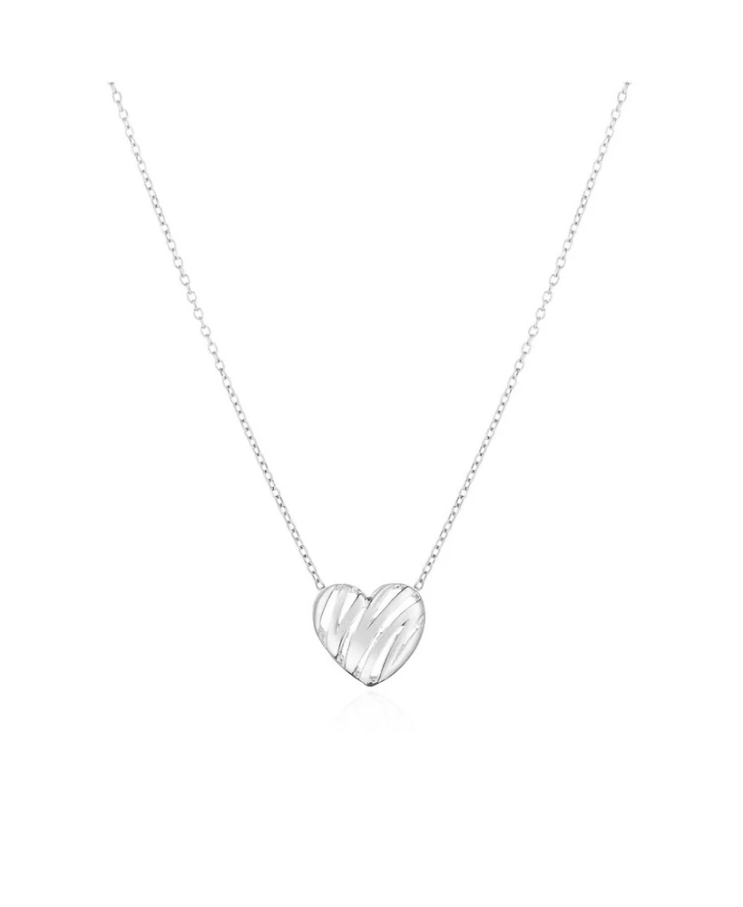 The Lovery Scribble Heart Necklace 14K White Gold