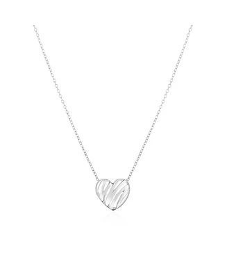 The Lovery Scribble Heart Necklace 14K White Gold