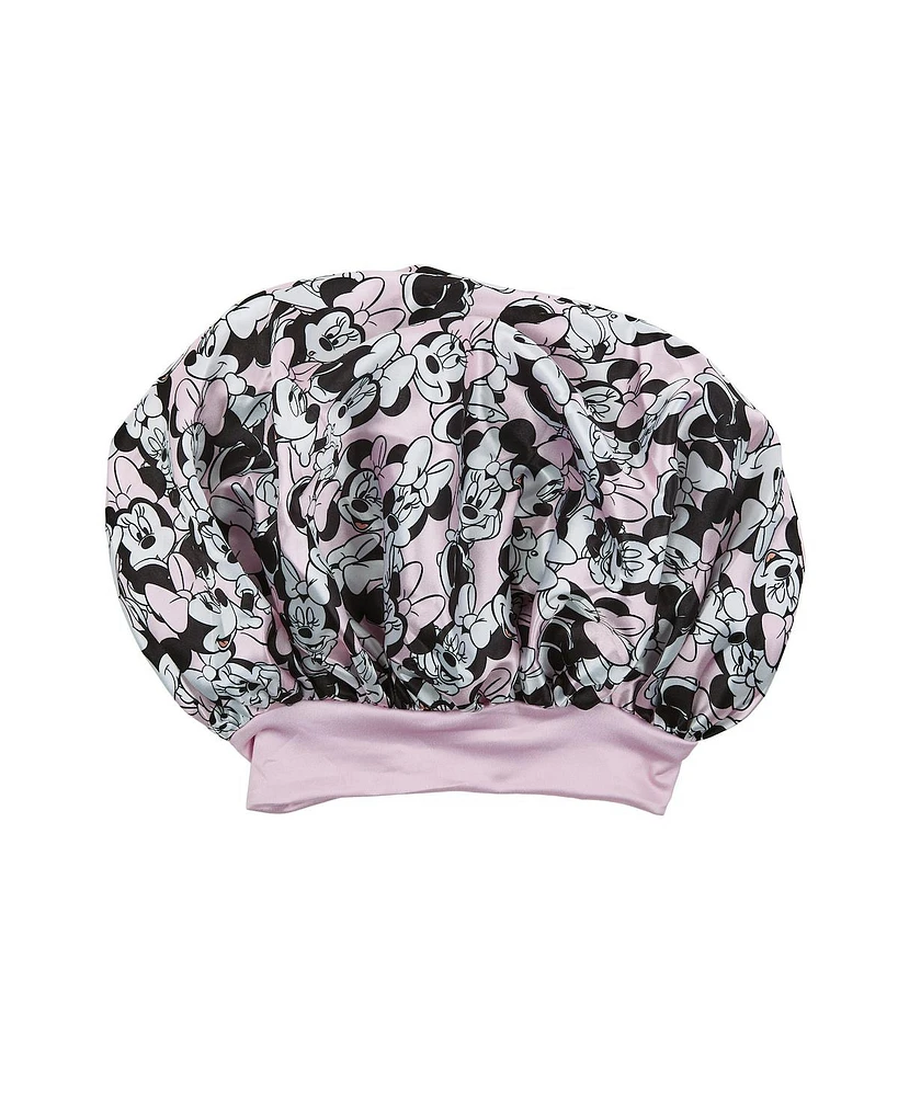 Disney Minnie Mouse All-Over Print Pink Satin Bonnet