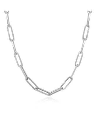 The Lovery Extra Large Paperclip Link Chain Necklace 14K White Gold 20 inches