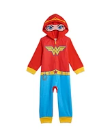 Justice League Girls Dc Comics Zip Up Costume Pajama Coverall and Cape