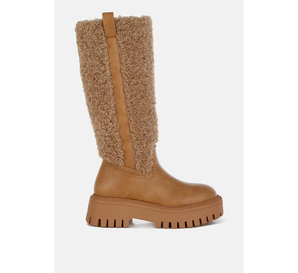 Lapland Fur Detail Calf Length Boots