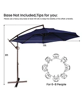 Mondawe 11ft Cantilever/Offset Hanging Patio Umbrella with Easy Tilt and Crank 360° Rotate