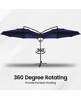 Mondawe 11ft Cantilever/Offset Hanging Patio Umbrella with Solar Light Included
