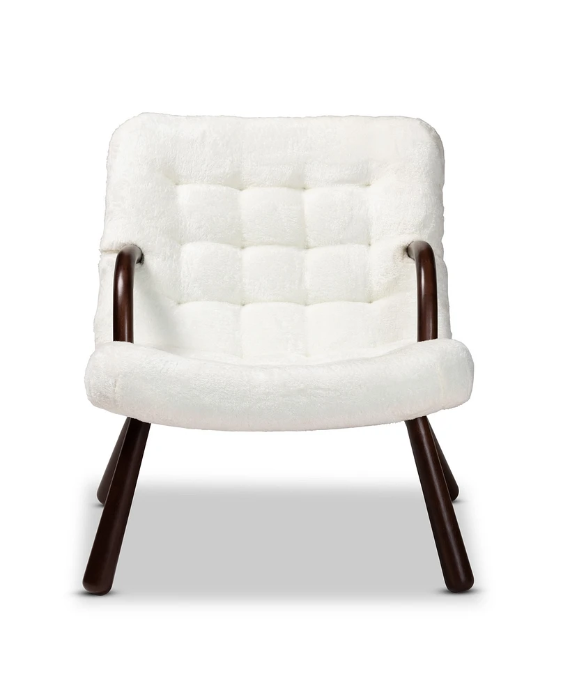 Baxton Studio 26.8" Eisa Modern and Contemporary Sherpa Upholstered Accent Chair