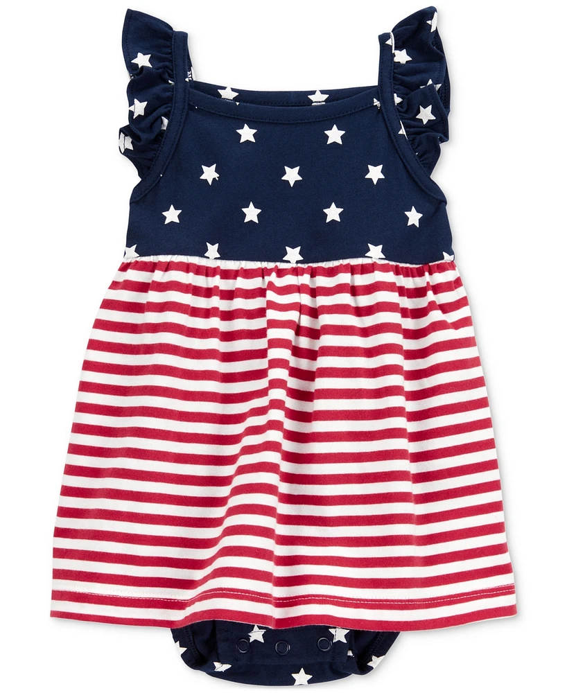 Carter's Baby Girls July 4th American Flag Sunsuit