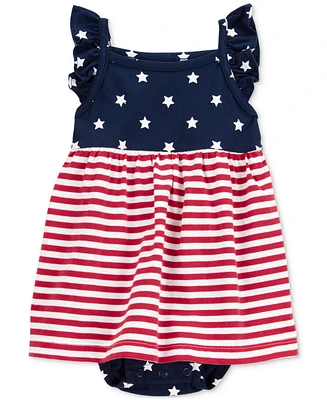 Carter's Baby Girls July 4th American Flag Sunsuit