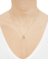 Diamond Pear Bezel Pendant 18" Necklace (1/3 ct. t.w.) in 14k Gold