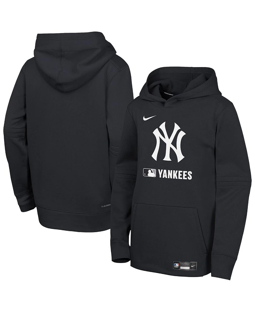 Nike Big Boys and Girls Navy New York Yankees Authentic Collection Performance Pullover Hoodie