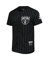 Lids Men's Black Death Row Records Pin Stripe Baseball Jersey