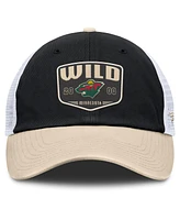 Fanatics Men's Black Minnesota Wild Fundamental One-Time Trucker Adjustable Hat