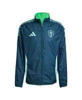 Adidas Men's Rave Green/Blue Seattle Sounders Fc 2025 Anthem Reversible Full-Zip Jacket