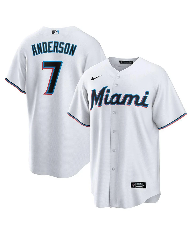 Nike Men's Tim Anderson White Miami Marlins Home Replica Player Jersey