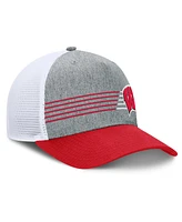 Fanatics Men's Heather Gray/Red Wisconsin Badgers Profile Trucker Adjustable Hat