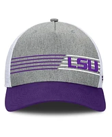 Fanatics Men's Heather Gray/Purple Lsu Tigers Profile Trucker Adjustable Hat