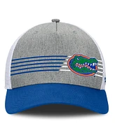 Fanatics Men's Heather Gray/Royal Florida Gators Profile Trucker Adjustable Hat