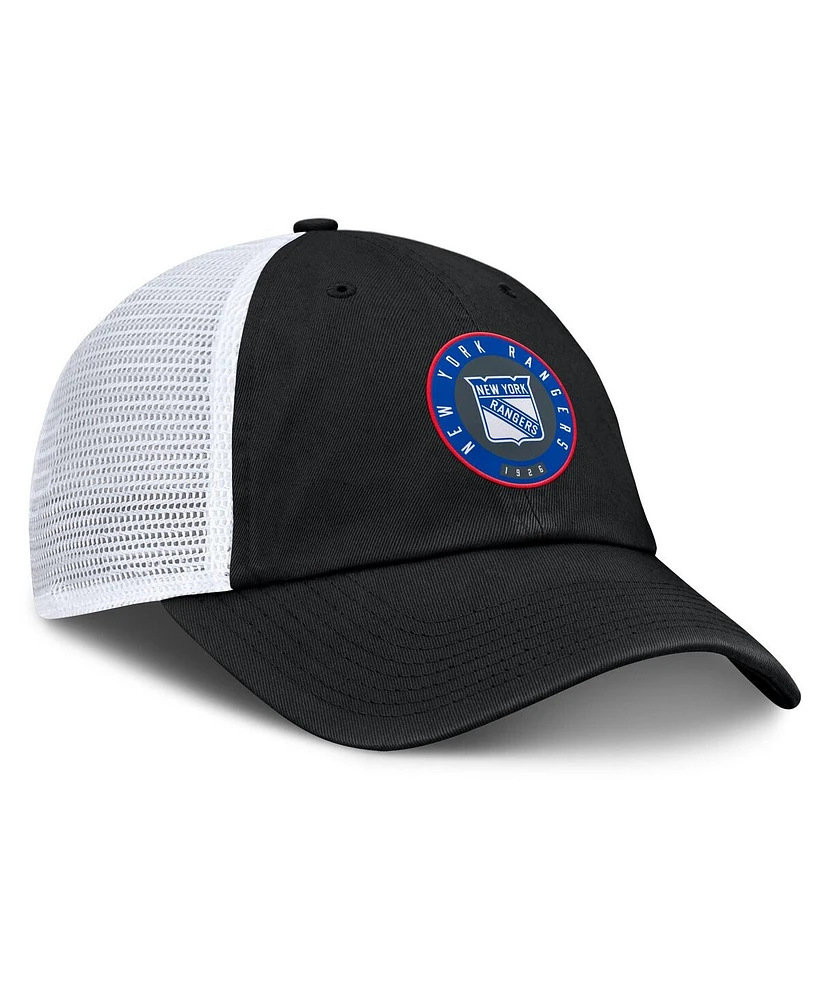 Fanatics Men's Black/Gray New York Rangers Averie Trucker Adjustable Hat