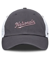 Nike Men's Gray Washington Nationals Wordmark Club Adjustable Trucker Hat