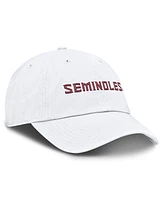 Nike Men's White Florida State Seminoles Core Club Mascot Wordmark Adjustable Hat