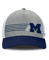 Fanatics Men's Heather Gray/Navy Michigan Wolverines Profile Trucker Adjustable Hat