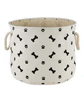 Bone Dry Collapsible Pet Storage Bin with Rope Handles Paw/Bone Print