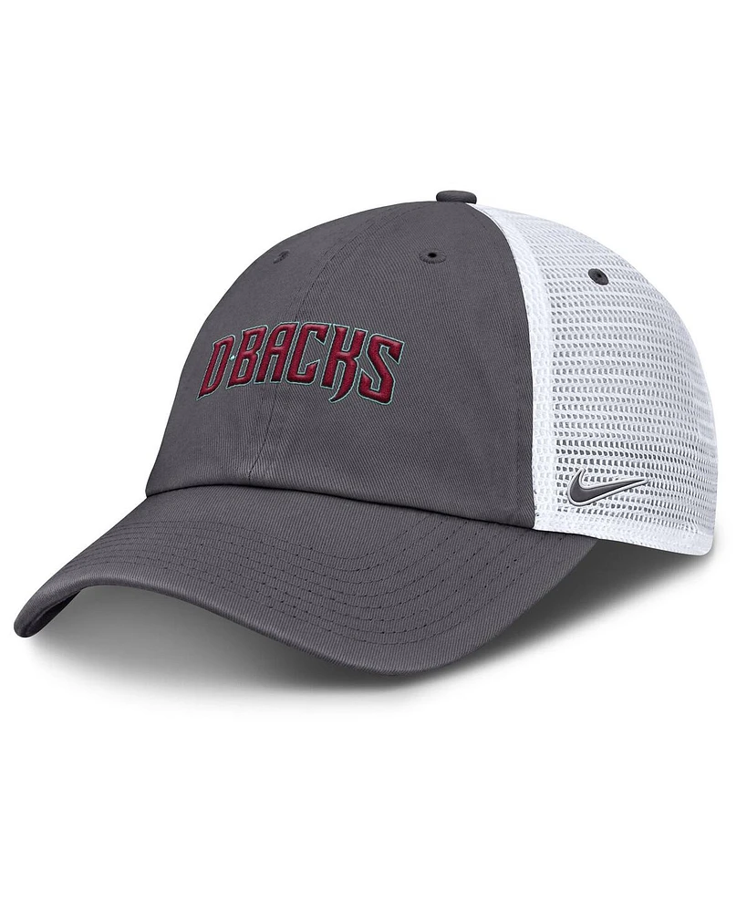 Nike Men's Gray Arizona Diamondbacks Wordmark Club Adjustable Trucker Hat