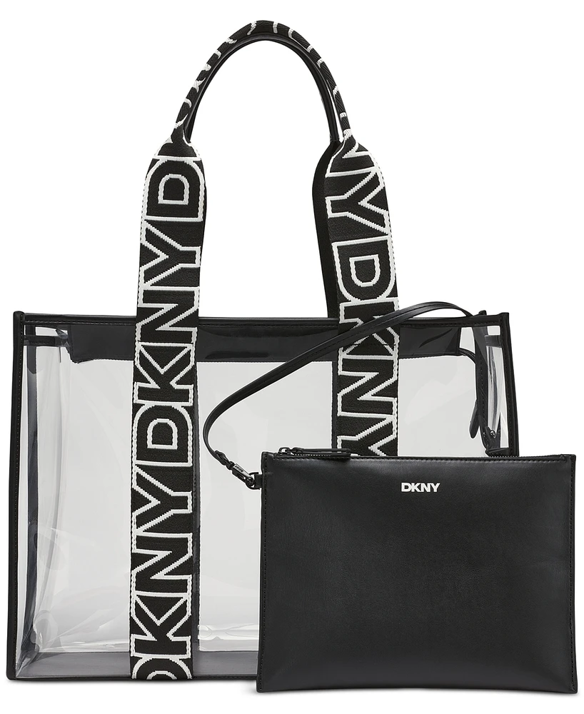 Dkny Arena Large See Through Tote Bag with Pouch
