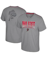 Colosseum Men's Gray Ohio State Buckeyes Dual Logo T-Shirt