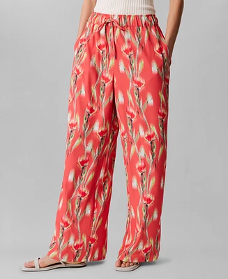 Calvin Klein Women's Floral-Print Pull-On Drawstring Pants