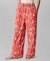 Calvin Klein Women's Floral-Print Pull-On Drawstring Pants