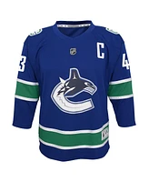 Outerstuff Big Boys and Girls Quinn Hughes Blue Vancouver Canucks Alternate Replica Player Jersey