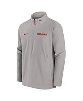 Nike Men's Pewter Usc Trojans Sideline Coaches Quarter-Zip Jacket