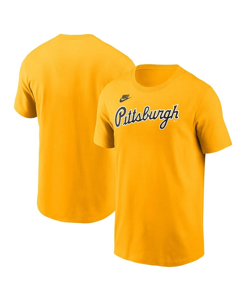 Nike Men's Gold Pittsburgh Pirates Cooperstown Wordmark T-Shirt