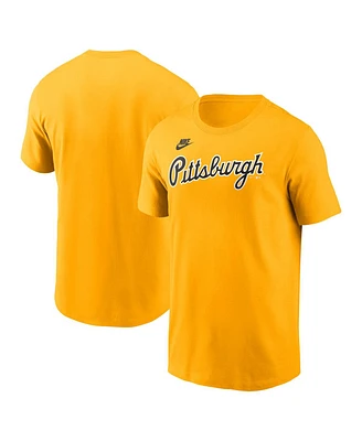 Nike Men's Gold Pittsburgh Pirates Cooperstown Wordmark T-Shirt