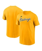 Nike Men's Gold Pittsburgh Pirates Cooperstown Wordmark T-Shirt
