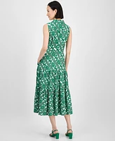 Tahari Women's Sleeveless Collared Shirtdress
