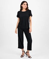 Ak Anne Klein Women's Tulip-Sleeve Blouse