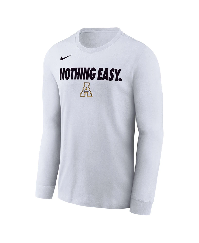 Nike Men's White Appalachian State Mountaineers 2025 On-Court Bench Long Sleeve T-Shirt