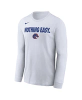 Nike Men's White Boise State Broncos 2025 On-Court Bench Long Sleeve T-Shirt