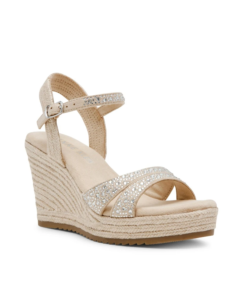 Anne Klein Women's Weekend Embellished Espadrille Wedge Sandals