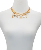 Guess Two-Tone Mixed Stone Multi-Charm Layered Necklace, 16" + 2" extender
