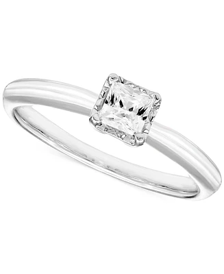 Diamond Solitaire Princess-cut Engagement Ring (1/4 ct. t.w.) in 14k White Gold